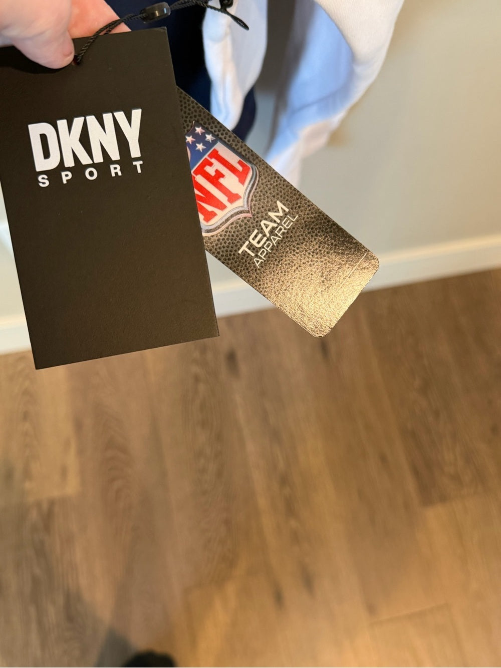 DKNY Color Block Hoodie in White & Blue NWT women’s Large
