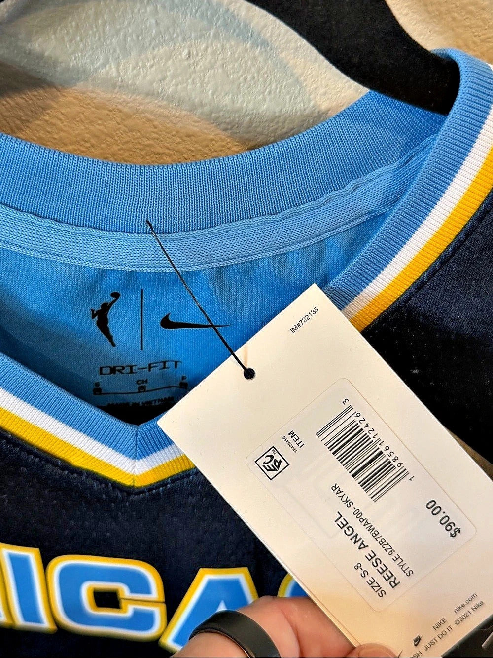 Angel Reese jersey Kids Black Striped Jersey Youth Medium.