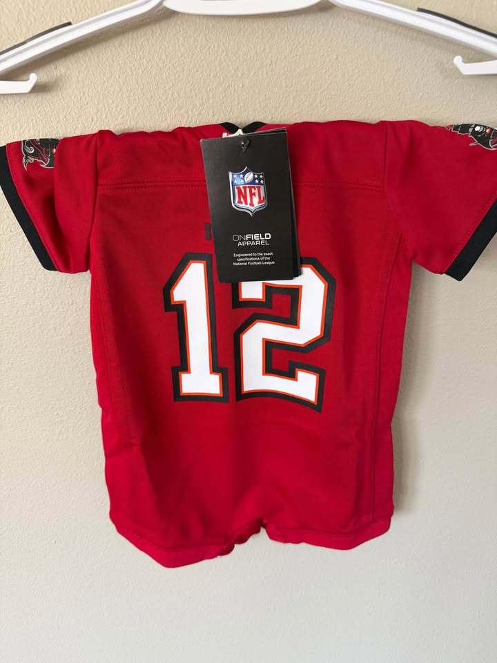 Tom Brady #12 - Infant 0-3 Month Romper - Tamp Bay Buccaneers -PRICE DROP!!