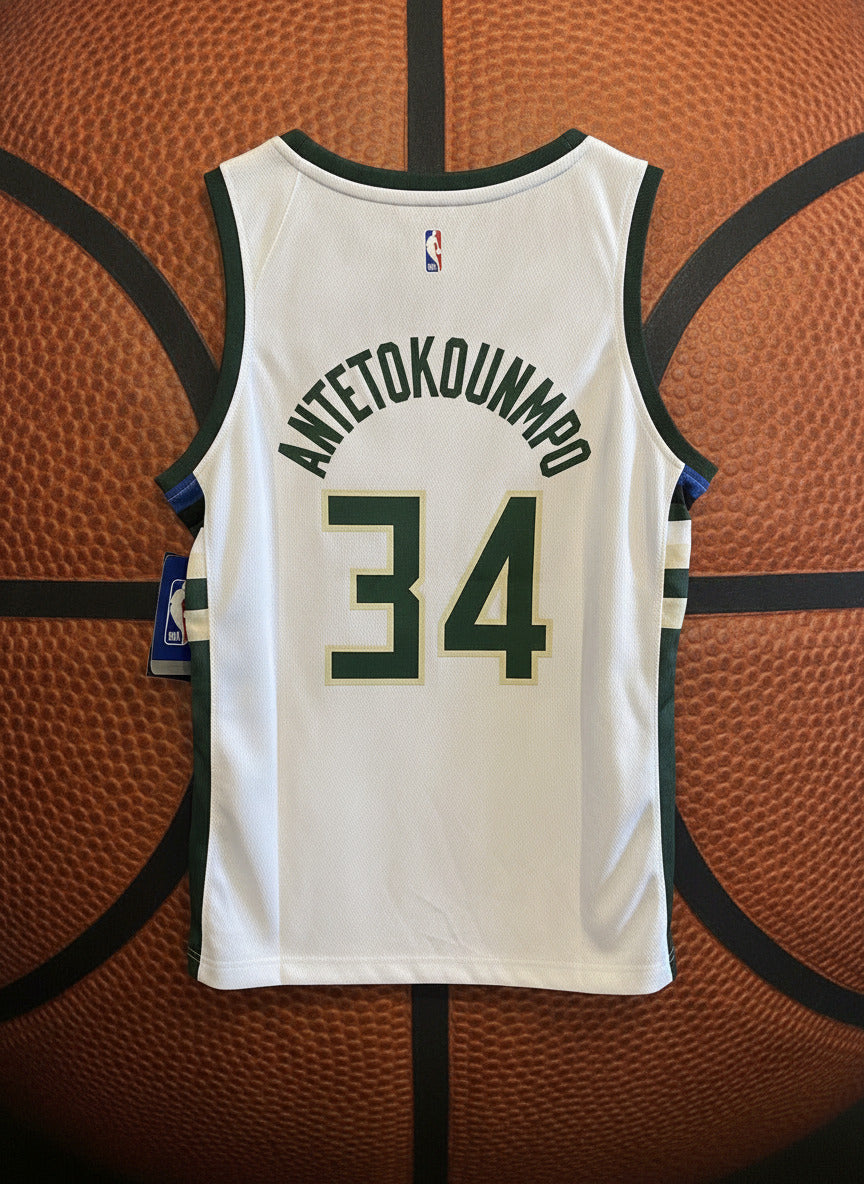 Giannis Antetokounmpo White and Green - Youth Large