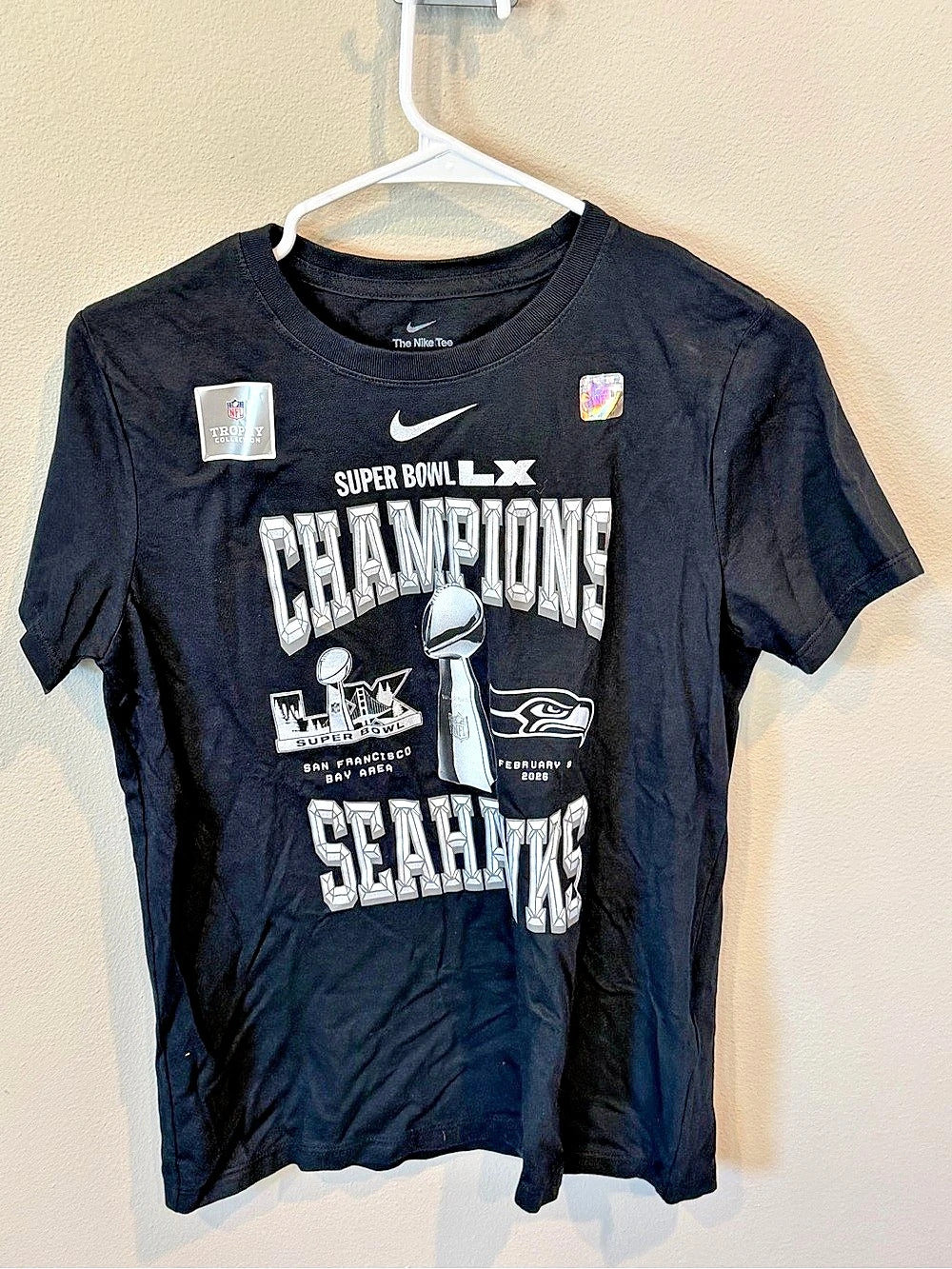 Super Bowl LX Champions Seahawks T-Shirt Black - Women’s Small- NWOT