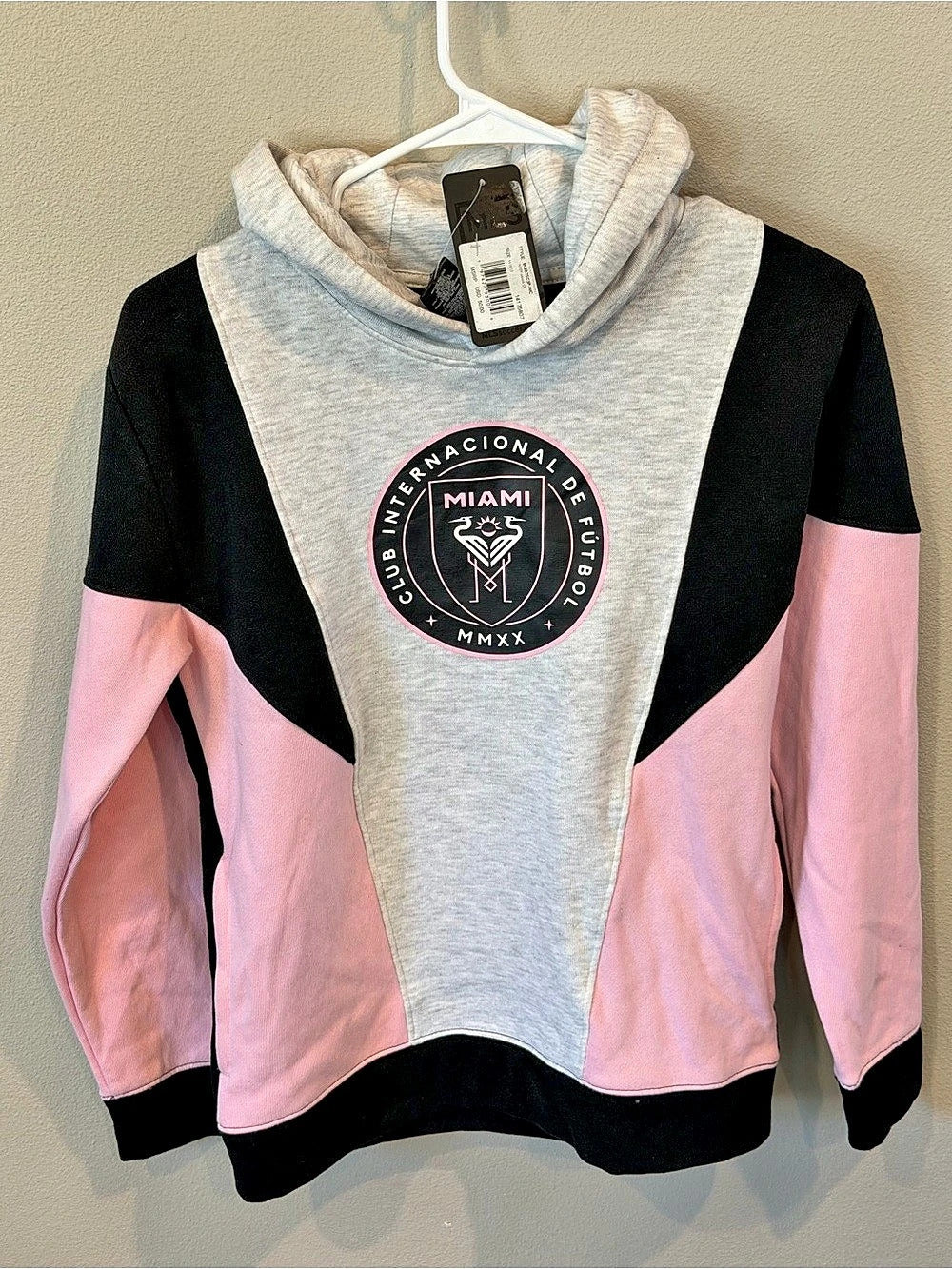 MLS Inter Miami CF Pullover Hoodie Black & Pink Size Youth Medium