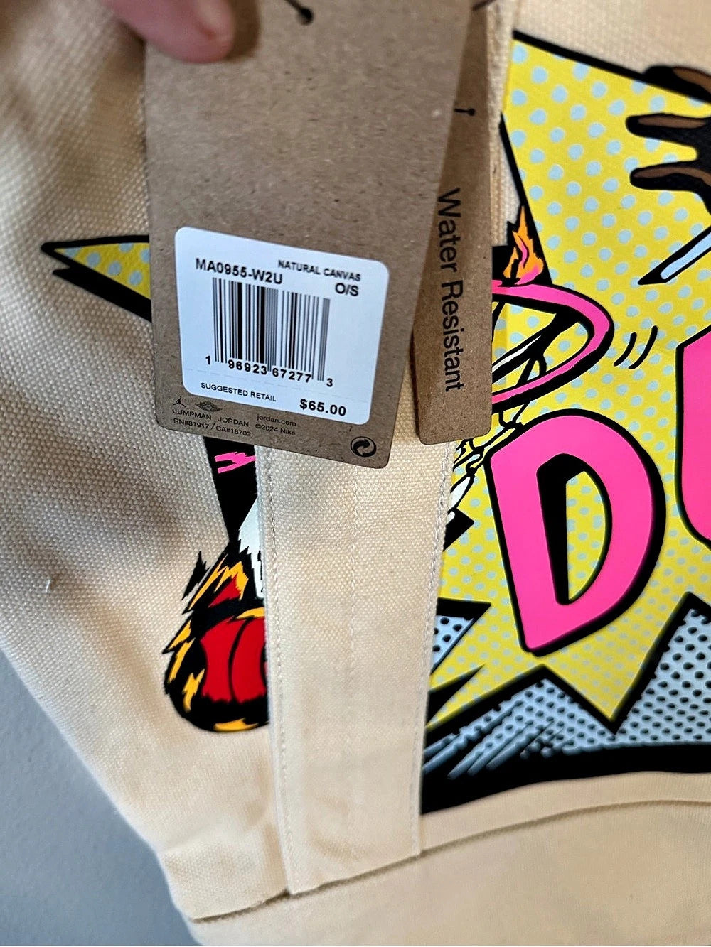 Air Jordan Canvas Tote Graphic Canvas Tote Cream  - NWT