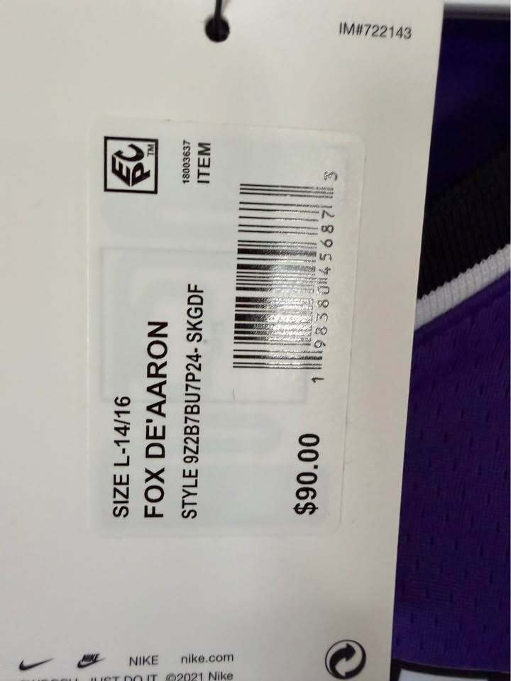 De'Aaron Fox - Sacramento Kings Classic - Youth Large (14/16)