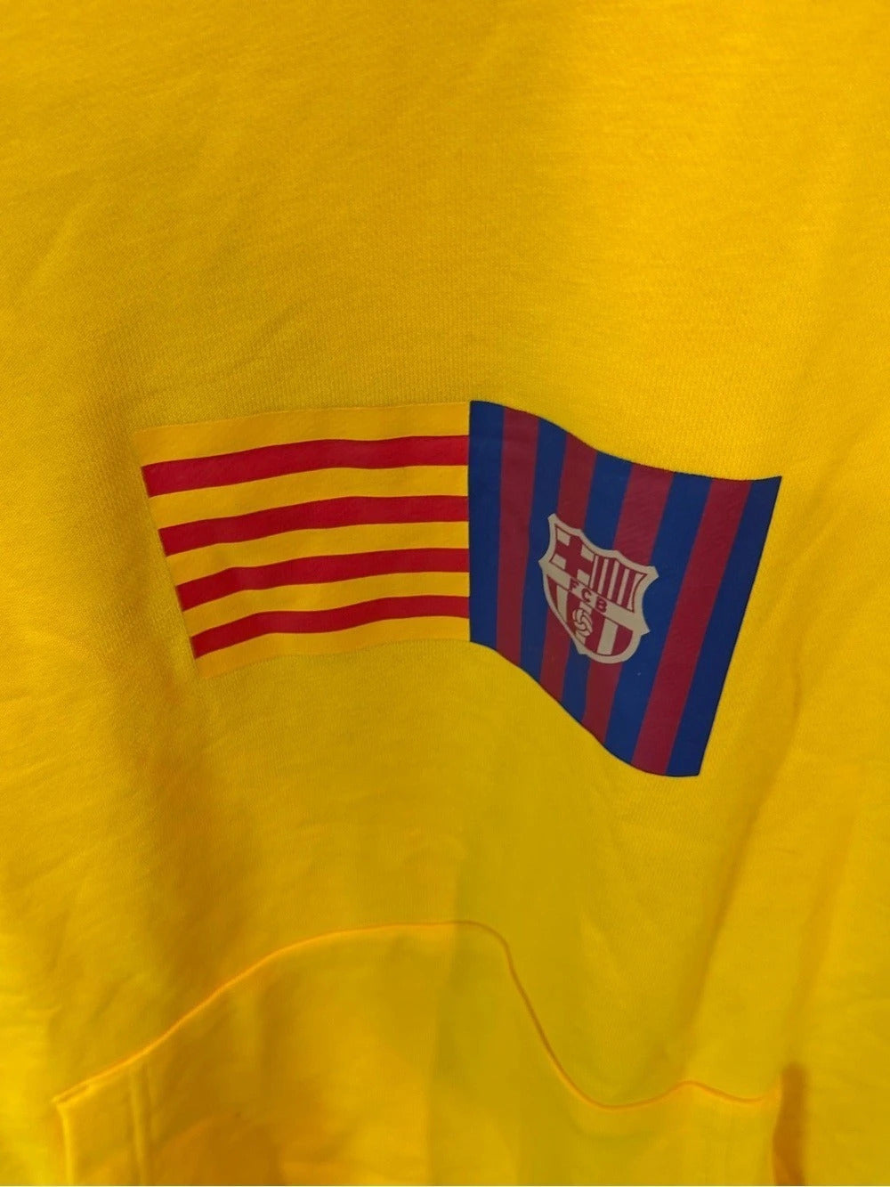 FC Barcelona Men's Yellow & Blue Hoodie Size - XL