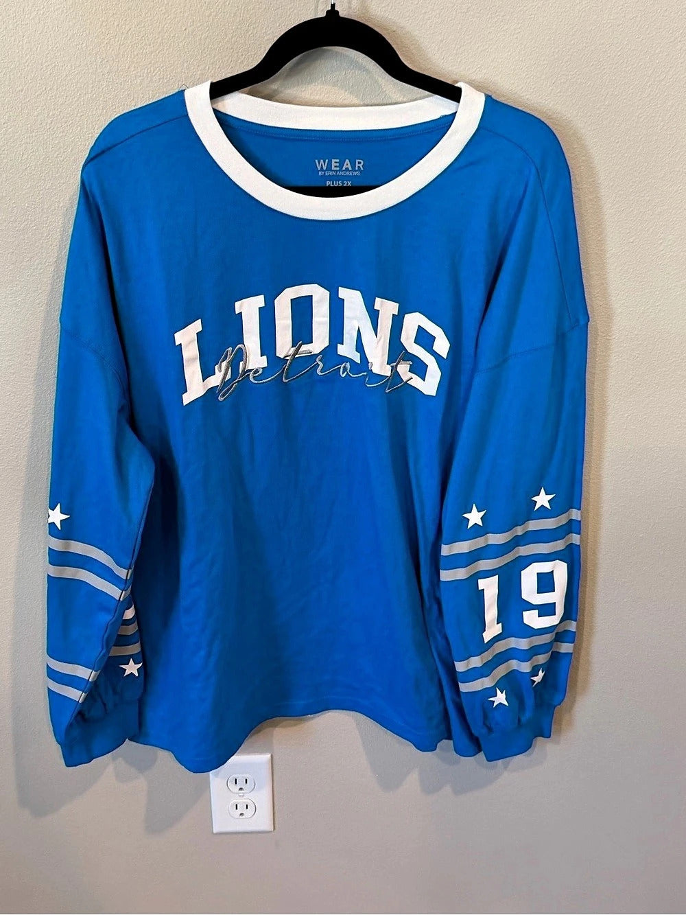 Detroit Lions Long Sleeve Tee - Women's Plus 2X