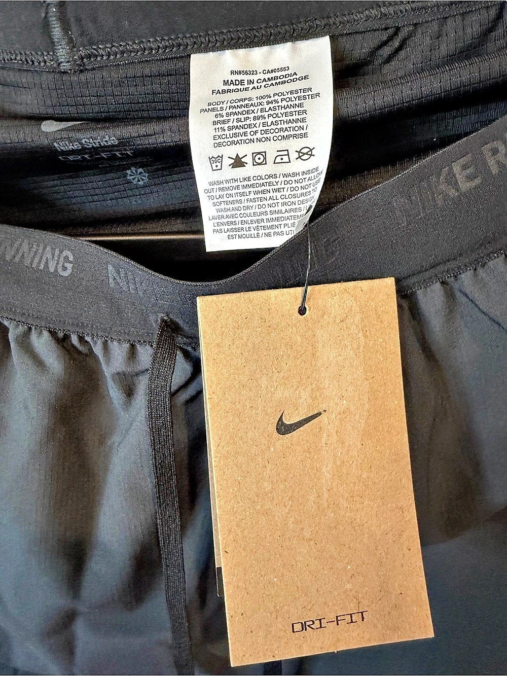 Nike Stride Dri-FIT Running Shorts Black - Men’s Medium