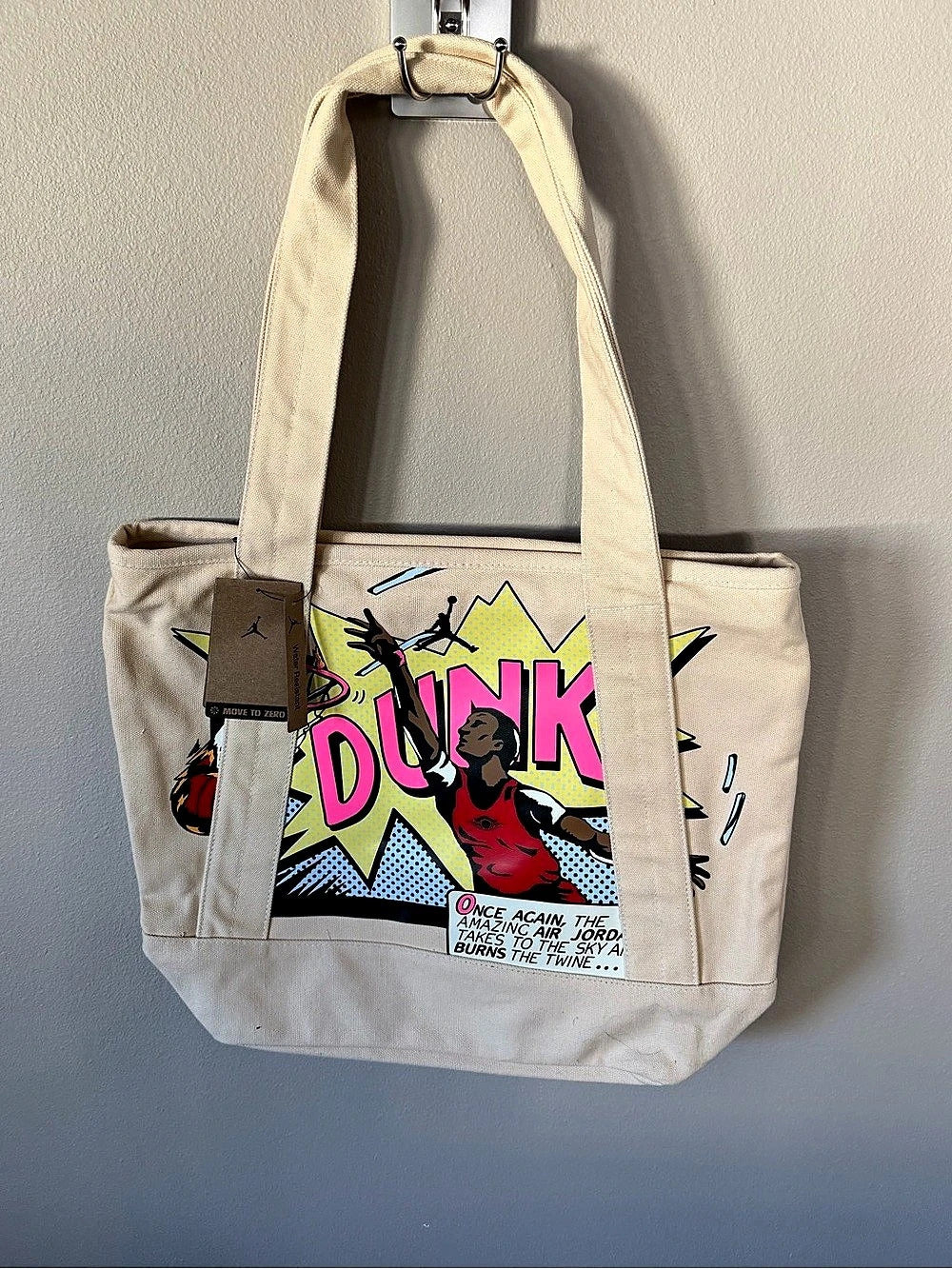 Air Jordan Canvas Tote Graphic Canvas Tote Cream  - NWT