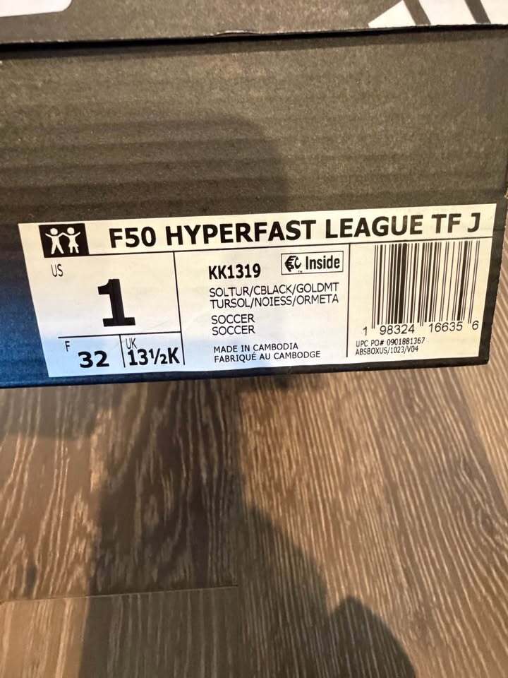 Adidas F50 Kids Turf Soccer Shoes Size 13.5K