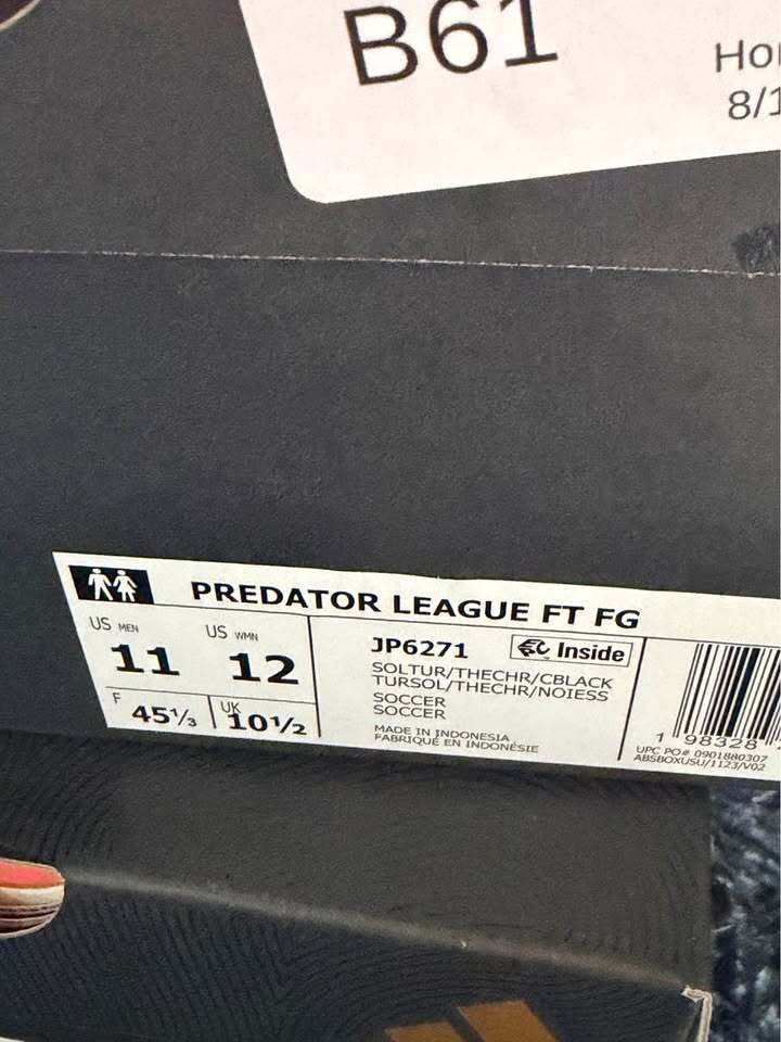 Adidas Predator League FT FG Soccer Cleats - Size 11