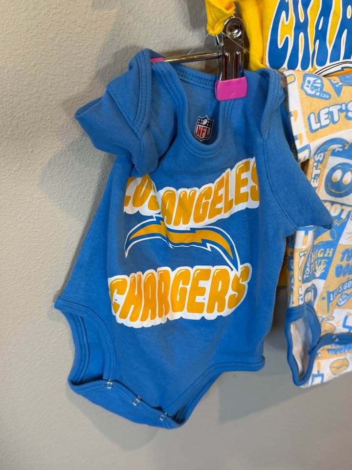 Los Angeles Chargers Baby Bodysuits - Set of 3 Size 0-3 months