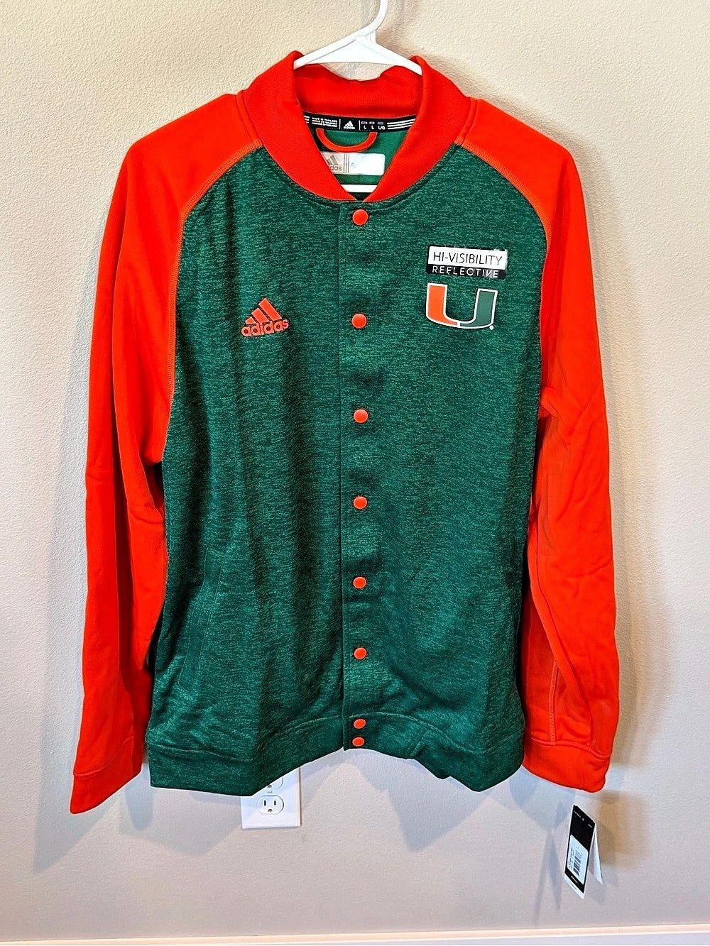 University of Miami jacket Miami Green & Orange - Men's Size Large