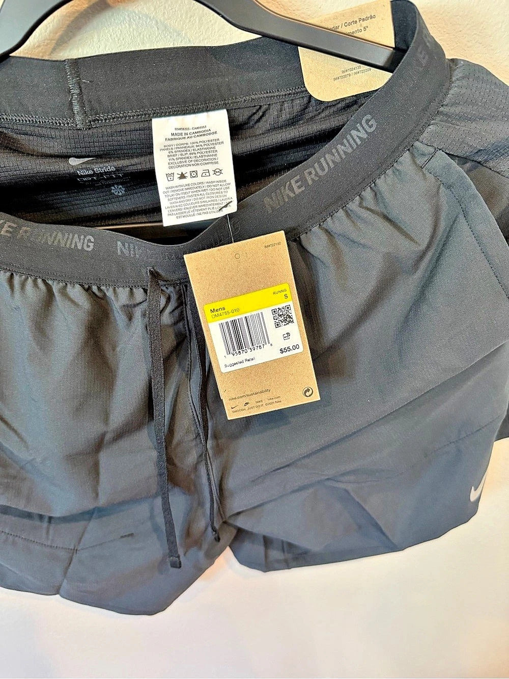 Nike Stride Dri-FIT Running Shorts Black - Men’s Medium