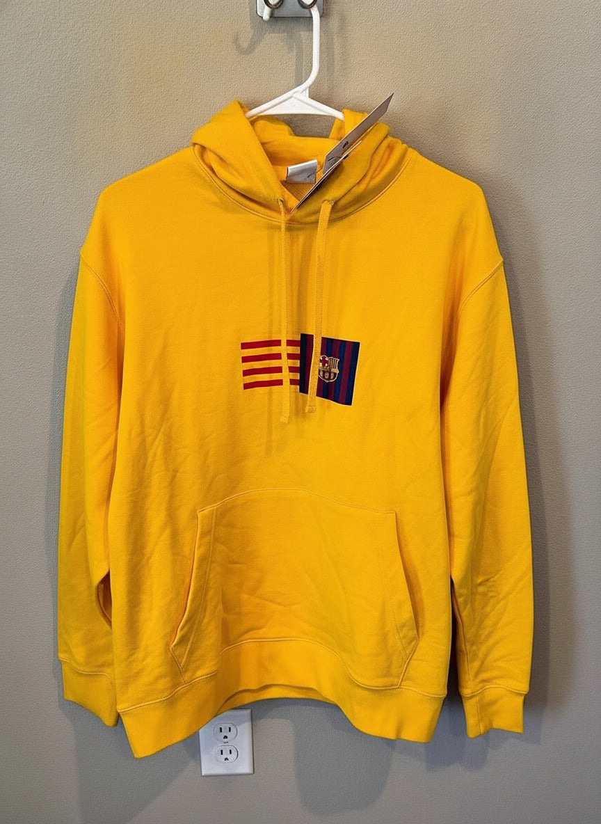 FC Barcelona Men's Yellow & Blue Hoodie Size - XL