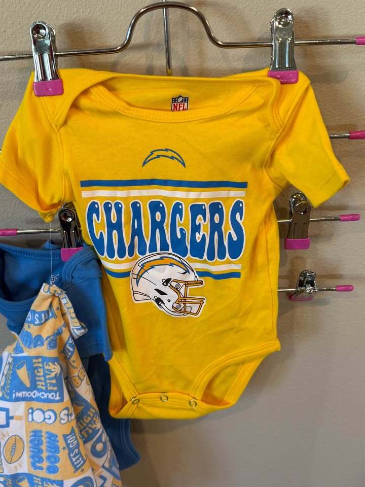 Los Angeles Chargers Baby Bodysuits - Set of 3 Size 0-3 months