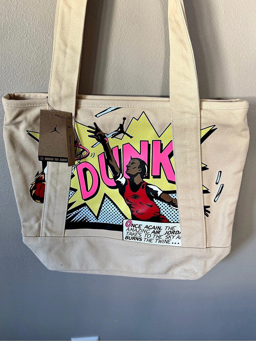 Air Jordan Canvas Tote Graphic Canvas Tote Cream  - NWT