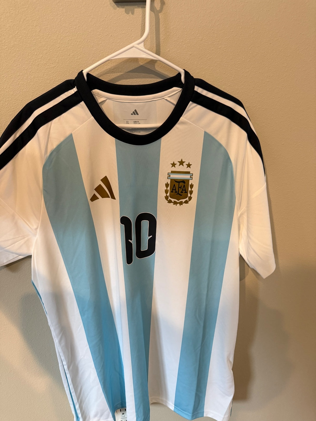 Argentina National Team- Messi #10 Soccer Men's - XL Slim Fit