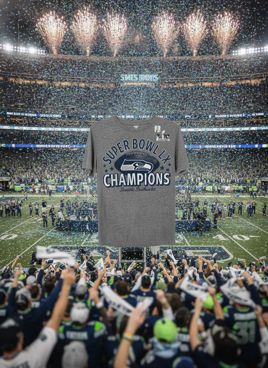 Seattle Seahawks Super Bowl LX Champions T-Shirt - Women’s Large