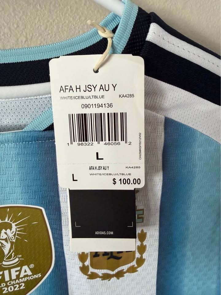 Argentina Home 2022 World Cup Champions - Youth Large (13/14)