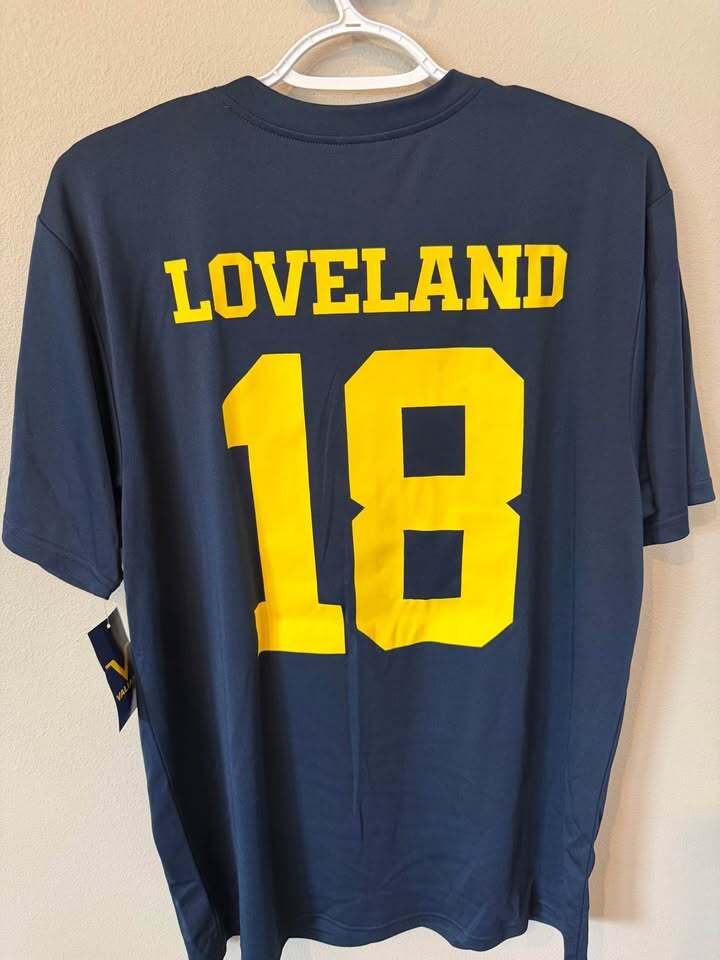 Michigan Colston Loveland #18 Jersey Tee - Men's Large
