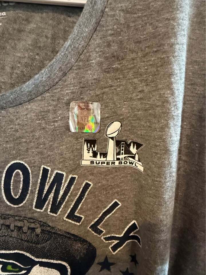 Seattle Seahawks Super Bowl LX Champions T-Shirt - Women’s Large