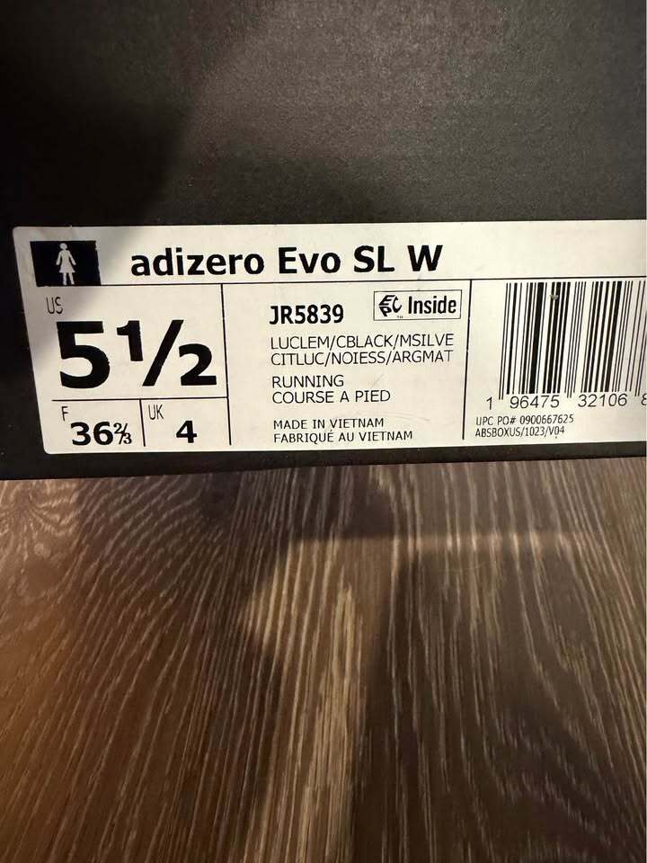 adidas Adizero Evo SL W Running Shoes Women’s 5.5