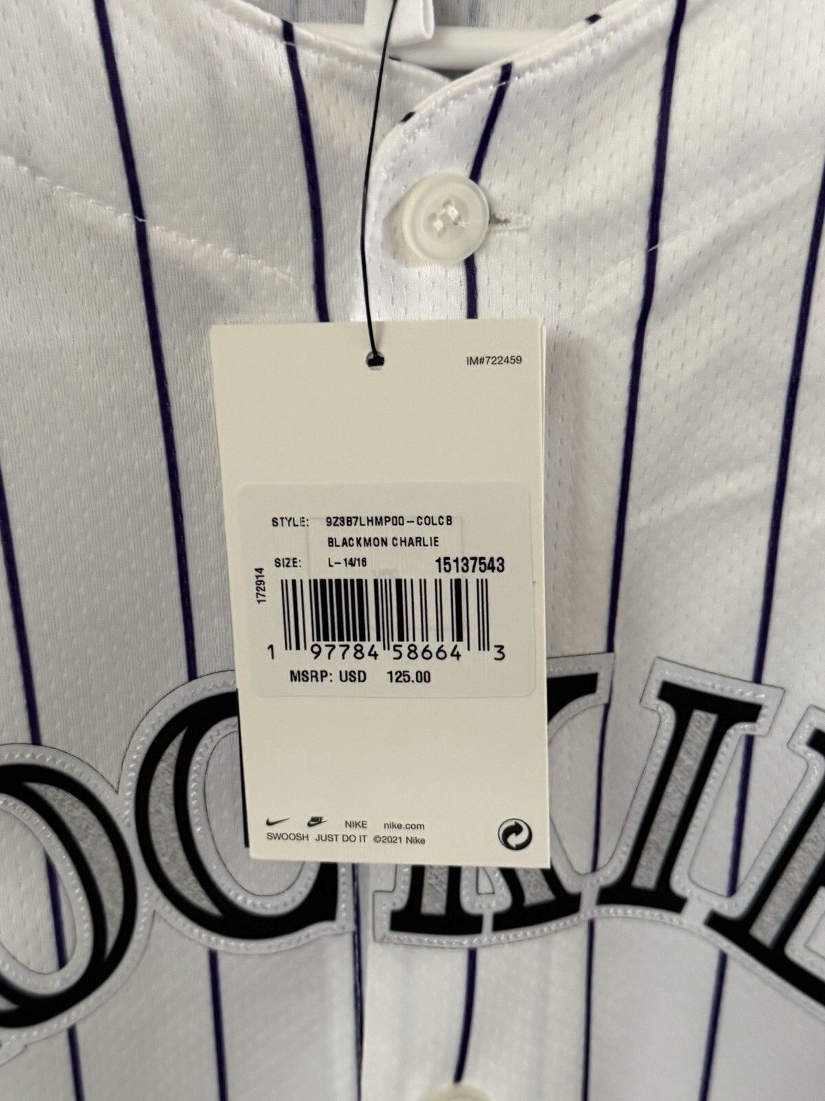 Blackmon #19 - Colorado Rockies -Youth L 14/16