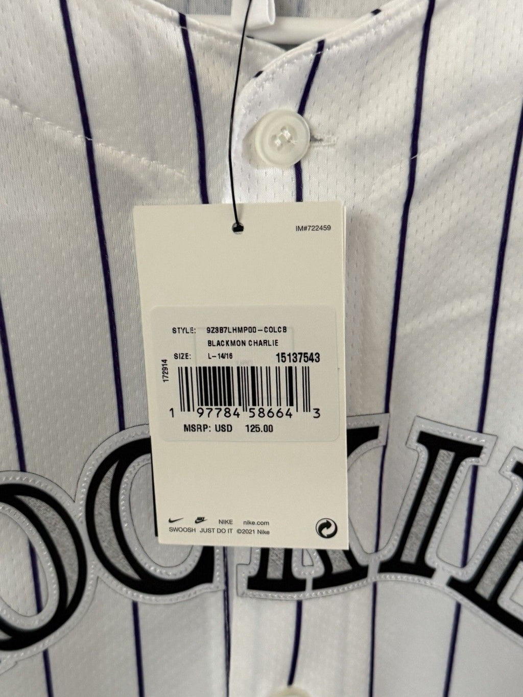 Blackmon #19 - Colorado Rockies -Youth L 14/16